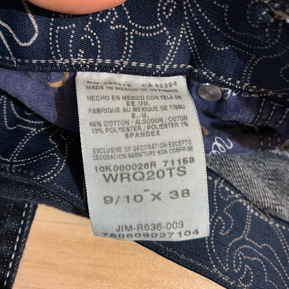 WRANGLER Ultimate Riding Jeans Q-BABY Mid-Rise Bootcut Classic Blue 9/10X38 Tall - Picture 6 of 10